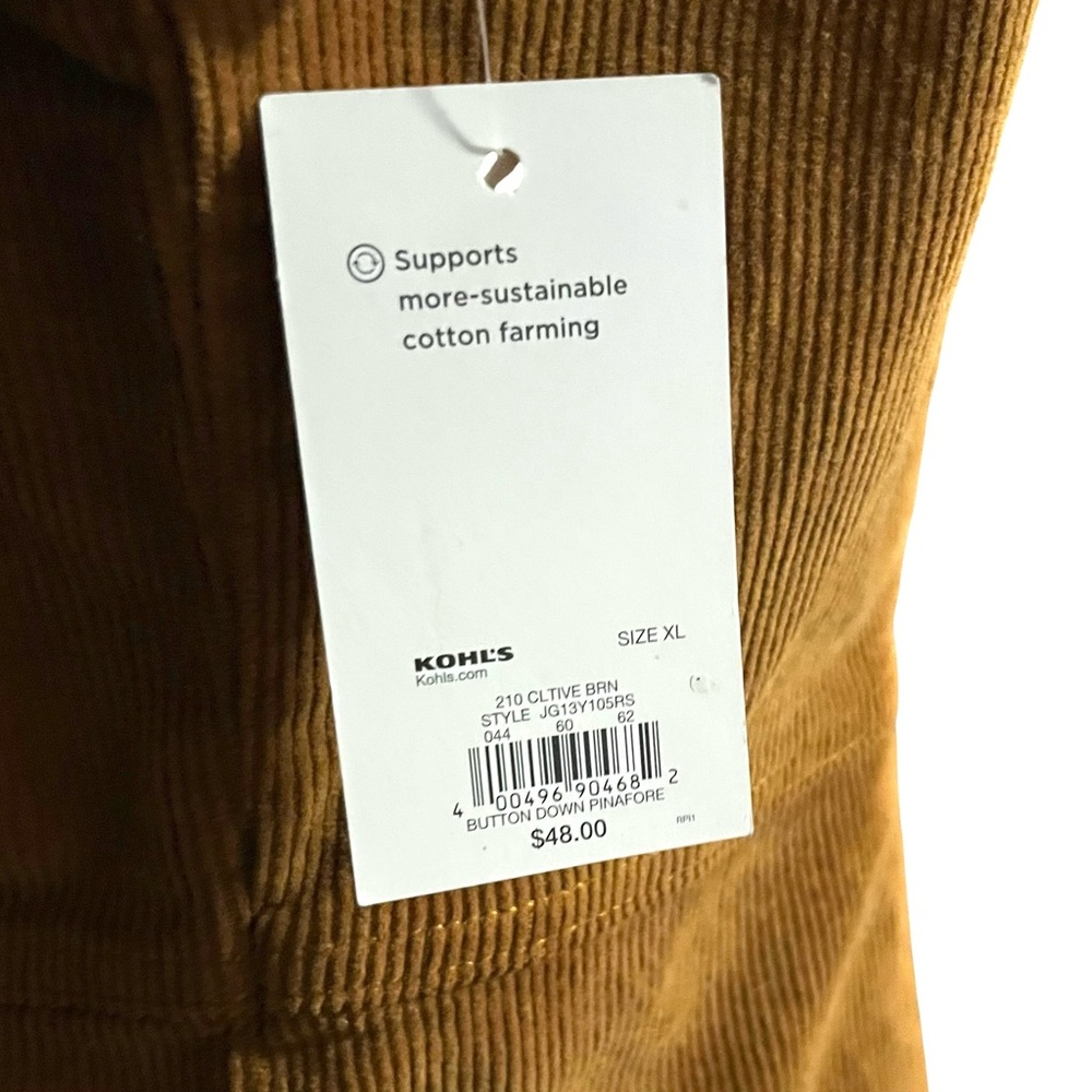SO Camel Button-Down Corduroy Mini Dress Size X Large New - Picture 6 of 6
